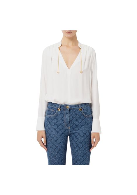 Blusa Elisabetta Franchi donna CA08051E2 110 burro collo a pistagnina ELISABETTA FRANCHI | Camicie | CA08051E2360